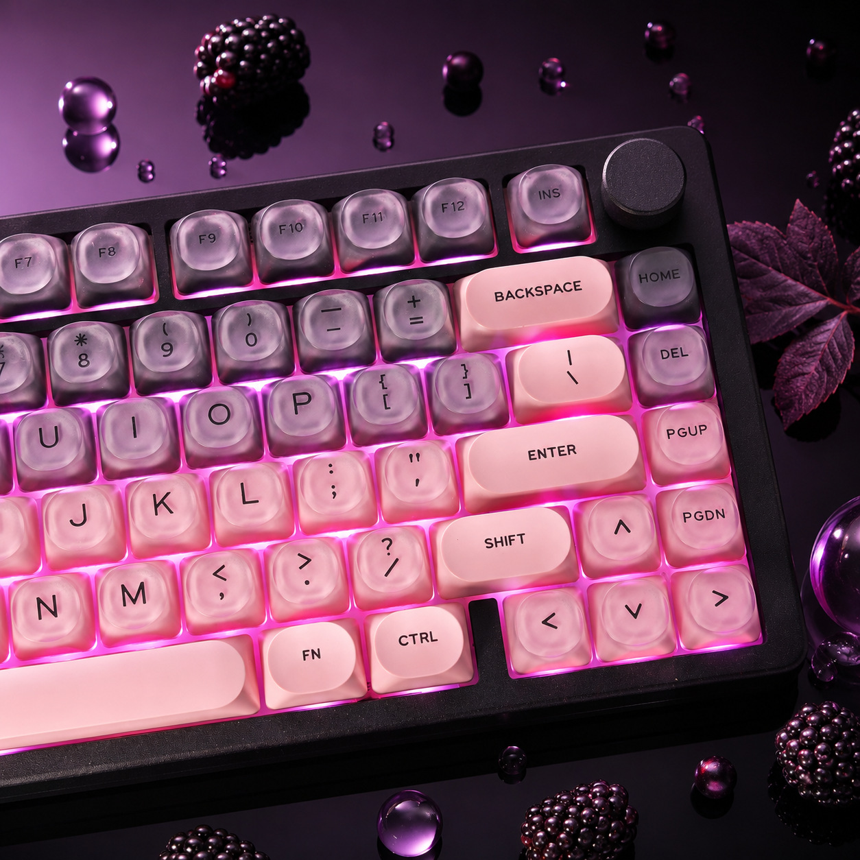 Black Pink Gradient Crystal Ke - đánh giá và giá Gaming Accessories Aesthetic